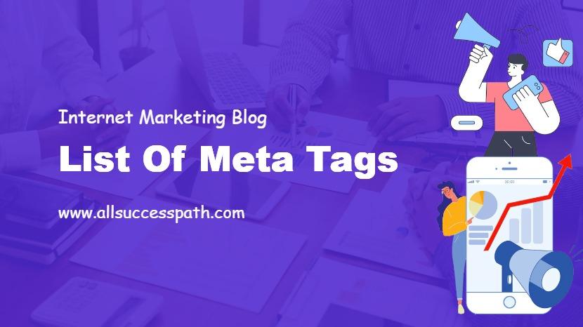 List of Meta Tags