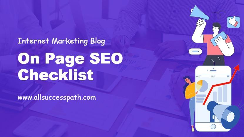 On Page SEO Checklist