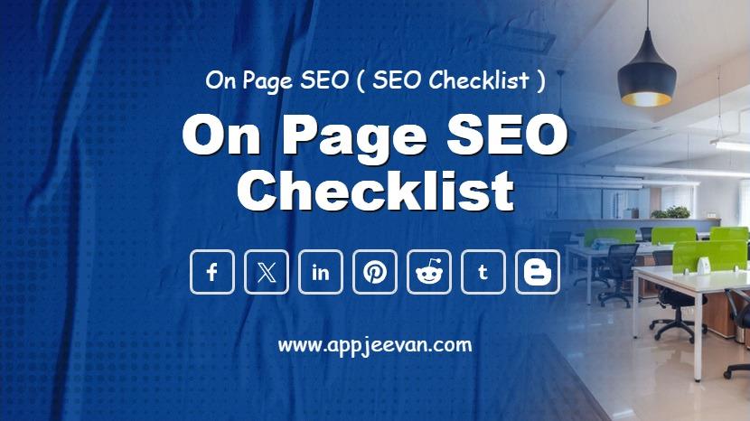 On Page SEO Checklist